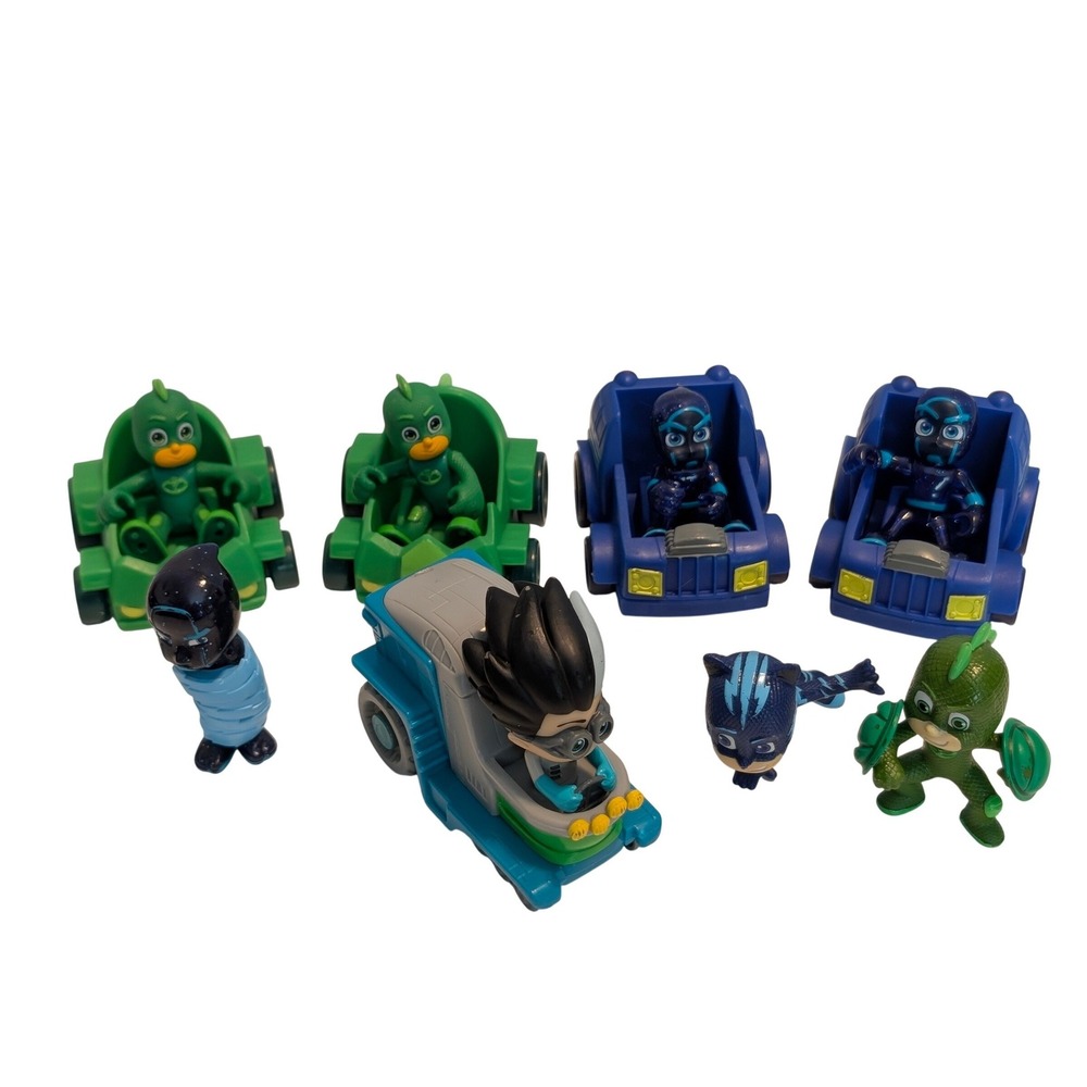 PJ Masks Toy Lot Romeo Mobile Lab Gekko Catboy Vehicles and Figures 12pc Set